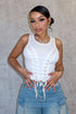 Samira Criss Cross Ribbed Top